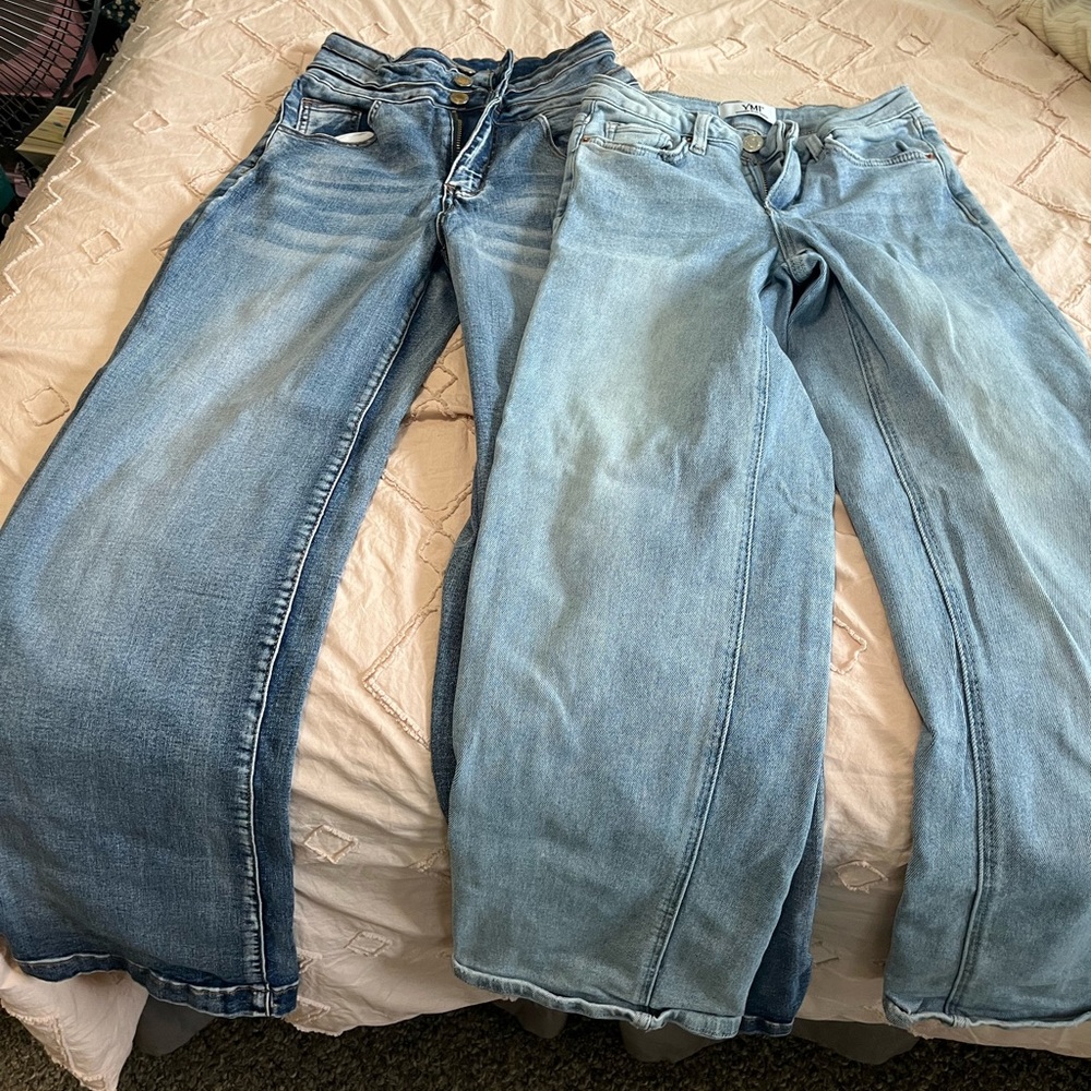 YMI Light and Dark Blue Flare Jeans